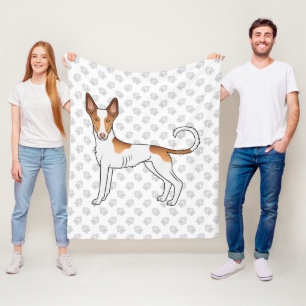 Witte & Rode Ibizan Hound Gladde Vacht Hond En Poo Fleece Deken
