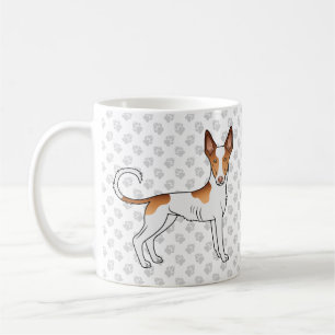 Witte & Rode Ibizan Hound Gladharige Hond En Pootj Koffiemok