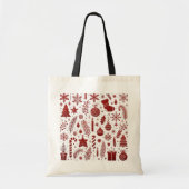 Witte rode kerst Canvas tas (Voorkant)