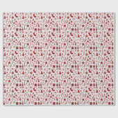 Witte Rode Kerst Inpakpapier (Vlak)