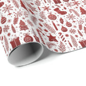 Witte Rode Kerst Inpakpapier (Rol Hoek)
