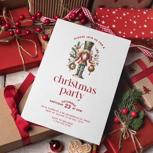 Witte Rode Kerst Notenkraker Kerstfeest Kaart