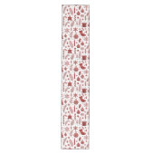Witte Rode Kersttafel Runner Medium Tafelloper (Voorkant)