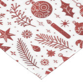 Witte Rode Kersttafel Runner Medium Tafelloper (Hoek)