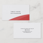 Witte rode krommen moderne professionele minimalis visitekaartje (Voorkant / Achterkant)