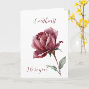 Witte Rode Roos Liefde Kaart