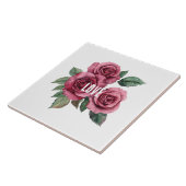 Witte Rode Rozen Bloemen Liefde Tegeltje (Zijkant)
