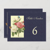 Witte Rode Rozen Tafelnummer Briefkaart (Voorkant / Achterkant)