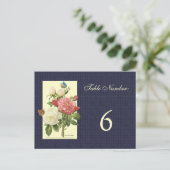 Witte Rode Rozen Tafelnummer Briefkaart (Staand voorkant)