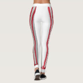 Witte + rode streep leggings (Achterkant)