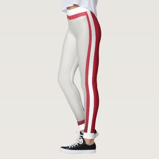 Witte + rode streep leggings (Links)