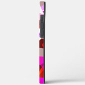 Witte, rode tot roze hexagons op donkerrode achter Case-Mate iPhone case (Achterkant / Links)