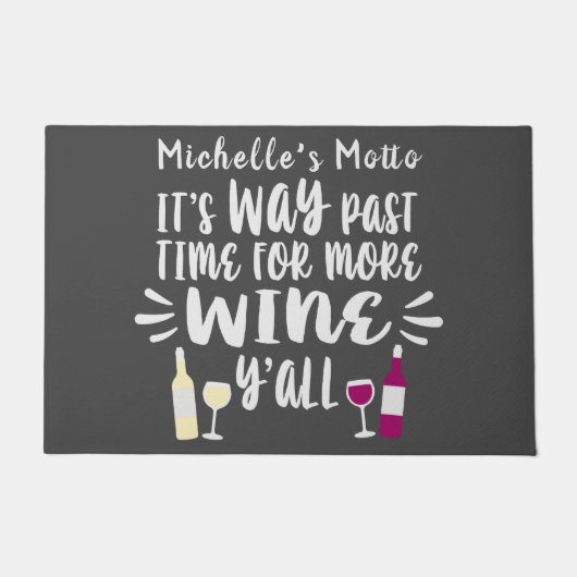 Witte rode wijn speelse tekst ontwerp deurmat (Voorkant)