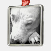 witte roeststier metalen ornament (Links)