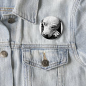 witte roeststier ronde button 5,7 cm (In situ)