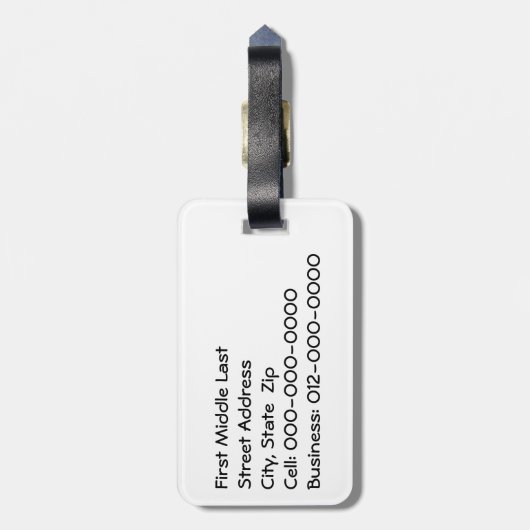 Witte rokerachtergrond bagagelabel (Achterkant verticaal)