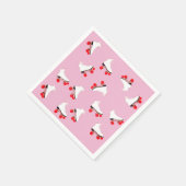 Witte Roller Schaatsen Cocktail servet (Hoek)