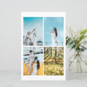 Witte Romance Liefde Fotocollage Trouwmenu (Staand voorkant)