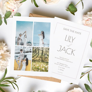 Witte Romance Liefde Fotocollage Wedding Kaart