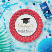 Witte ronddraaien op rood, persoonlijk Afstuderen Papieren Bordje (Feest)