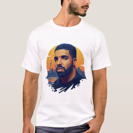 Witte Ronde Hals Drake Fan T-shirt – Canadees Sing