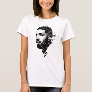 Witte Ronde Hals Drake Fan T-shirt – Canadees Sing