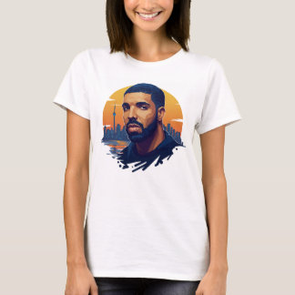Witte Ronde Hals Drake Fan T-shirt – Canadees Sing