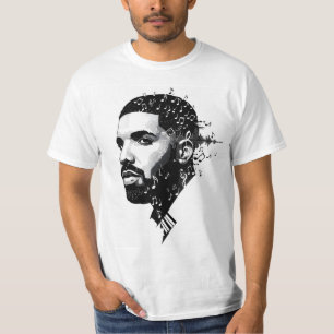 Witte Ronde Hals Drake Fan T-shirt – Canadees Sing