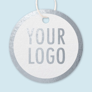 Witte Ronde Zilveren Folie Hang Labels met Custom 