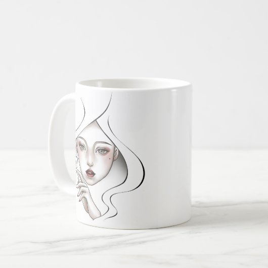 Witte roodbaars koffiemok (Voorkant links)