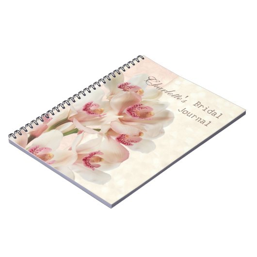 Witte roomorchideeën in vol Vrijgezellenfeest Notitieboek (Linkerzijde)