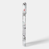 Witte roos abstract bloemengrijs wit zwart Case-Mate iPhone case (Achterkant / Rechts)