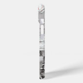 Witte roos abstract bloemengrijs wit zwart Case-Mate iPhone case (Achterkant / Links)