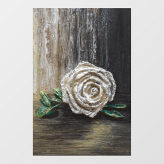 Witte Roos Acrylschildering Raamsticker