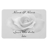witte roos bewaar de datummagneet magneet (Horizontaal)