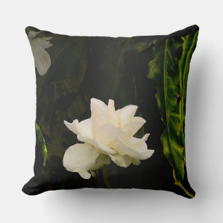 Witte Roos Bloem Chic Worp Kussen