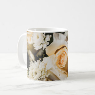 Witte Roos Bloem Fotografie Bloem Ontwerp Koffiemok