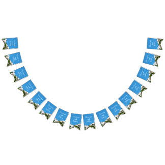 Witte roos bloem vlaggetjes