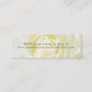 Witte Roos Bloemen Goud Trouwwebsite Kaarten Mini Visitekaartje