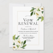 Witte Roos Bloemige Crème Eed hernieuwingsceremoni Kaart (Voorkant)