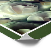 Witte Roos Bloemspiegel Abstracte Kunst Poster (Hoek)