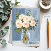 Witte Roos Boeket Elegante Waterverf Bloemen