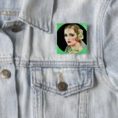 witte roos bruid vierkante button 5,1 cm (In situ)