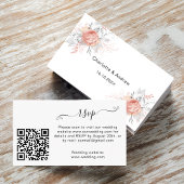 Witte roos bruiloft reactie website QR code RSVP Informatiekaartje