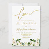 witte roos en uitnodiging voor een griekse bruilof (Voorkant)