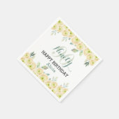 Witte Roos Eucalyptus  Flora 90e Verjaardag Servet (Hoek)