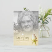 Witte roos foto herdenking gedicht rouw (Staand voorkant)