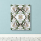 Witte Roos Frame Maak Je Eigen Foto Canvas Afdruk (Insitu (Houten vloer))