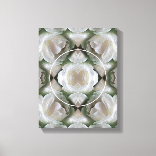 Witte Roos Frame Maak Je Eigen Foto Canvas Afdruk (Voorkant)