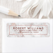 Witte & Roos-gouden tinten faux marmer Etiket (Insitu)